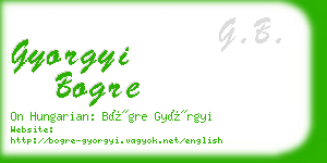 gyorgyi bogre business card